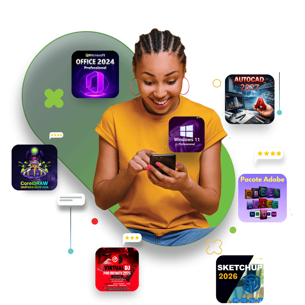 Ative softwares em minutos