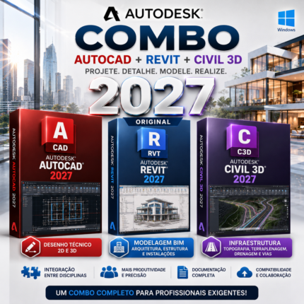 Combo Autodesk 2027 AutoCAD, Revit, Civil 3D