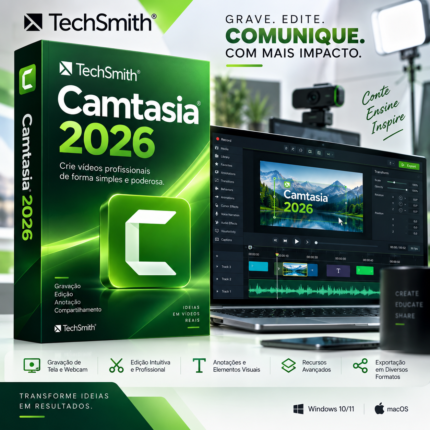 Camtasia 2026 – Gravação de Tela e Edição de Vídeo