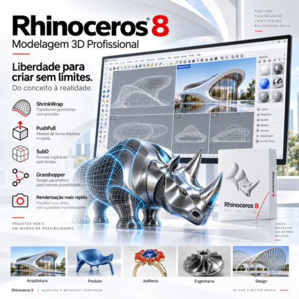 Rhinoceros 8 – Software Profissional de Modelagem 3D